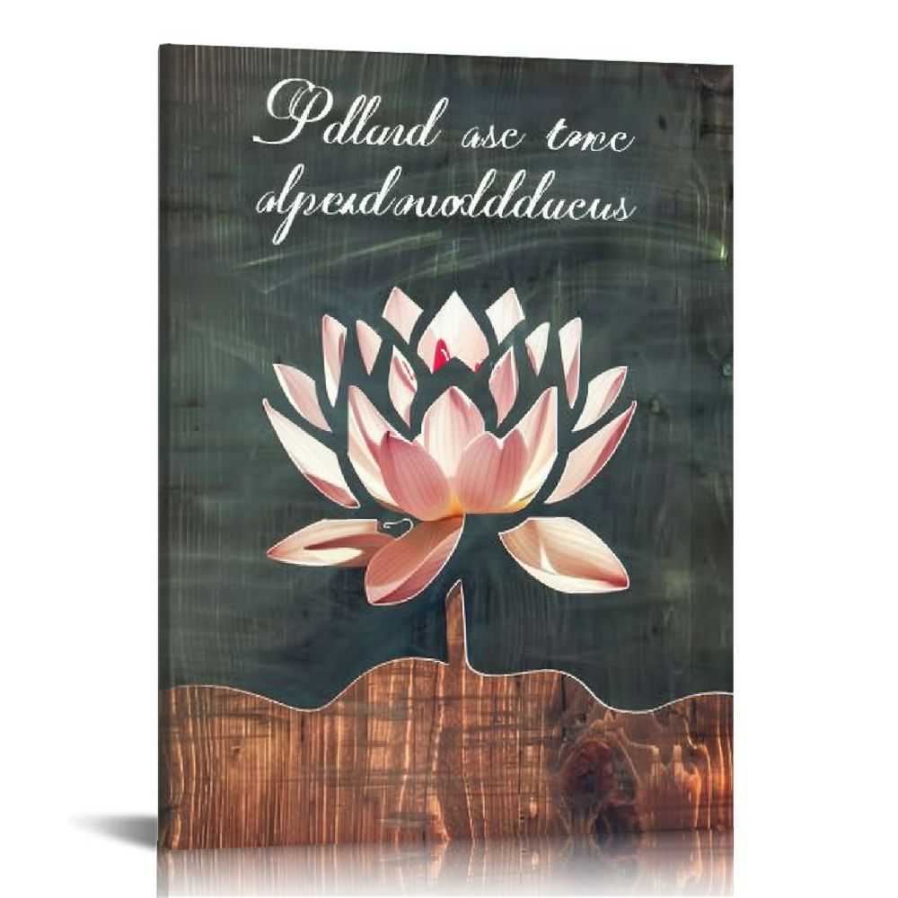 JEUXUS Lotus Flower Canvas Wall Art Inspirational Quotes Poster Spa ...