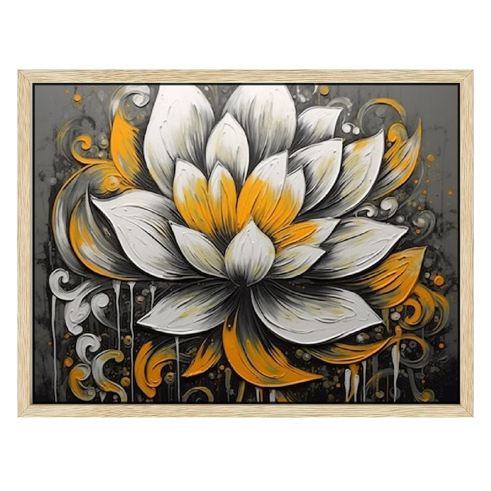 JEUXUS Lotus Wall Art Zen Flower Print Painting Wall Decor Abstract ...