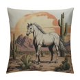 thumbnail image 1 of JEUXUS  Love Live Cowgirls Retro Western Country Cowboy Horse Cactus Desert Landscape Throw Pillow Cover Decoration for Home Bedroom Living Room, Gifts Cowgirl Teen Girls,, 1 of 5