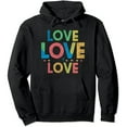thumbnail image 1 of JEUXUS  Love is Love Gay Pride LGBTQ+ Hoodie Sweatshirts, 1 of 3