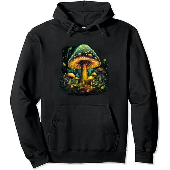 JEUXUS Magical Cottagecore Mushroom Aesthetic Mycology Fungi Hippie Pullover Hoodie
