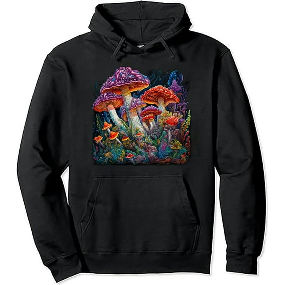 JEUXUS Man I Love Fungi Mushroom Toadstool Cottagecore Fun Mycology Pullover Hoodie