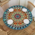 thumbnail image 1 of JEUXUS  Mandala Round Tablecloth Waterproof Colorful Circular Patio Table Dining Table Cover Cloths Covers for Backyard BBQ Picnic Mat Round White, 1 of 7