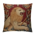 thumbnail image 1 of JEUXUS  Medieval Lion French Tapestry Cushion Cover | Decorative Cushion Case with Viscose &amp; |  Cushion Cover for Living Room Couches and Sofas, 1 of 5