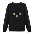 thumbnail image 1 of JEUXUS Men's Black Cat Face Black Pullover  Sweater Black, 1 of 4