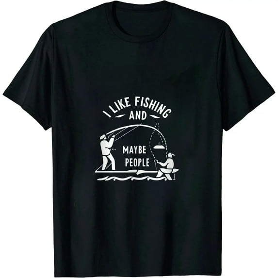 JEUXUS Mens I Like Fishing and Maybe 3 People T Shirt Funny Hunting Graphic Gift Dad