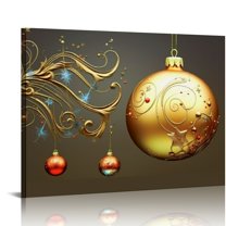JEUXUS Merry Christmas Canvas Wall Art Patterns Picture Prints Artwork Wall Decor Gallery Wrapped Art Deco for Gift Choice