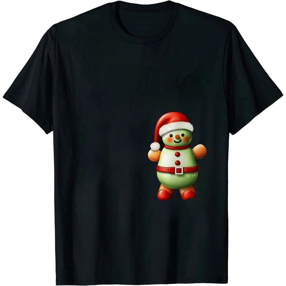 JEUXUS Merry Christmas Coffee Cups Gingerbread Snowman Pajamas T-Shirt