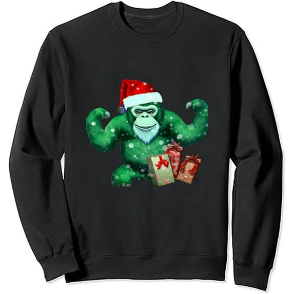 JEUXUS Merry Christmas Meme gorilla shirt Monke Tag VR Game Pullover