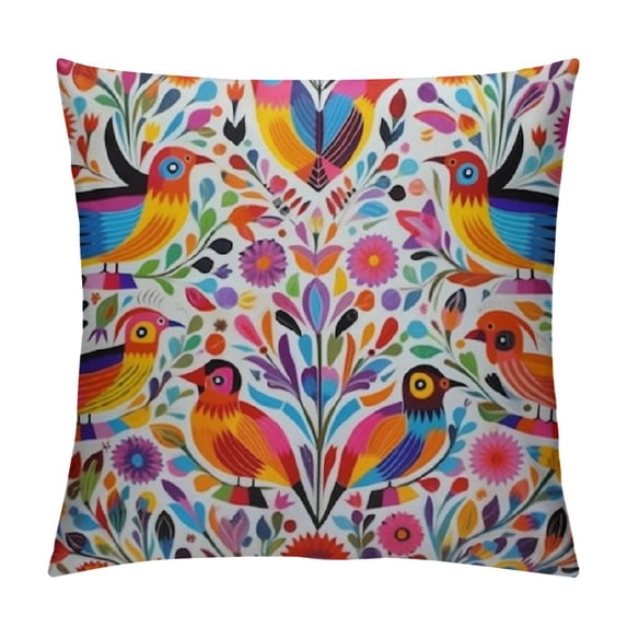 JEUXUS  Mexican Design Colorful Pigeons Pheasant Pillowcases Pillows Covers Cases Bedroom Decor Decoration Rectangle Two Sides Printed  Hotel,Cafe,Car,Sofa Throw Pillow Case Cushion Cover