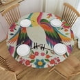 thumbnail image 1 of JEUXUS Mexican Otomi Birds Floral Round Tablecloth Circular Table Cloths Cover Washable Polyester Tabletop Runner for Kitchen Party Picnic Dining Decor, 1 of 7