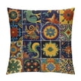 thumbnail image 1 of JEUXUS  Mexican Tiles Print Throw Pillow Case Square Colorful Pillowcase Fashion Sofa Cushion Cover with Invisible Zipper Car Home Decor, 1 of 5