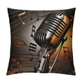 thumbnail image 1 of JEUXUS  Microphone with Music Notes Print Throw Pillow Cover Square Soft Cushion Cover Throw Pillow Case for Home Decor Living Room Bed Couch Car, 1 of 5