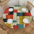thumbnail image 1 of JEUXUS  Mid Century Modern Partten Round Tablecloth Decorative Washable Polyester Table Cloth, Resistant Fabric Table Cover for Dining Room Party Outdoor Picnic, 1 of 7