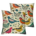 thumbnail image 1 of JEUXUS  Midcentury Modern Simple Lines Colorful Bird Hidden Throw Pillow Covers (Two Sides)2pc, 1 of 6