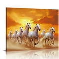 thumbnail image 1 of JEUXUS Modern Animal Print Artistic Seven Running White Horse Oil Painting on Canvas Contemporary Large Wall Poster Wall Mural Decoration 20x16in, 1 of 4