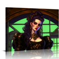 thumbnail image 1 of JEUXUS Modern Canvas Painting Poster Print Steam Punk Style, a Girl with Mechanical Arm for Home Decor, 1 of 4