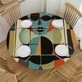 thumbnail image 1 of JEUXUS  Modern Mid Century Printed Round Tablecloth Elastic Fitted Table Cover, 1 of 7