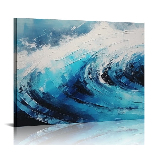 JEUXUS Modern Minimalist Sofa Background Wall Decoration Painting Light Luxury Style Blue Abstract Art Painting Oil Painting,No Frame