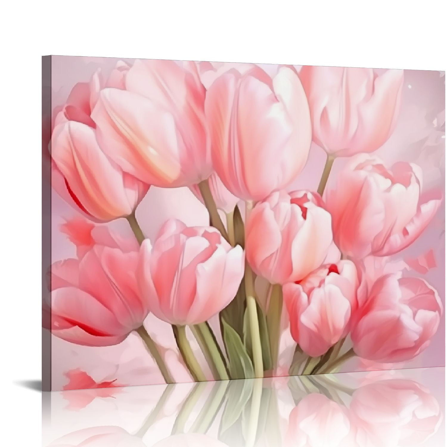 JEUXUS Modern Minimalist Tulip Poster Pink Botanical Flower Poster Room ...