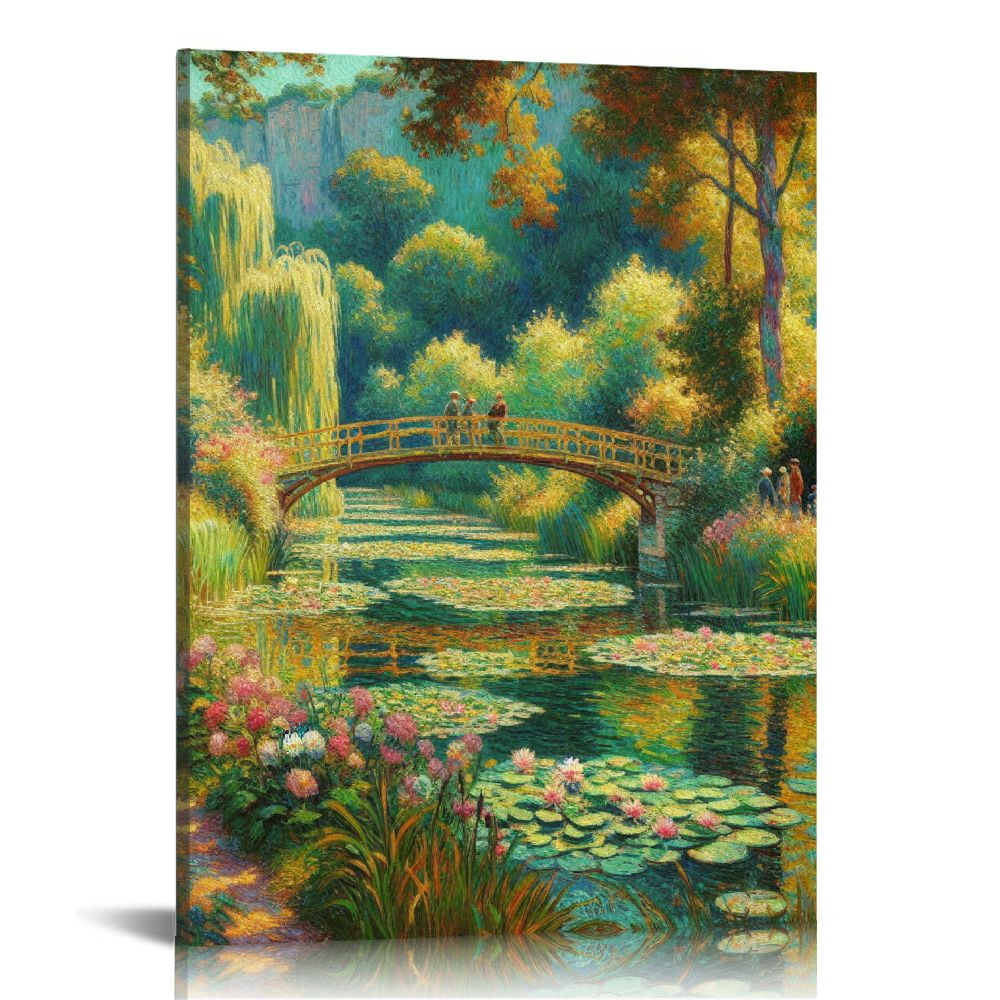 JEUXUS Monet Canvas Wall Art Canvas Prints Water Lilies Claude Monet ...