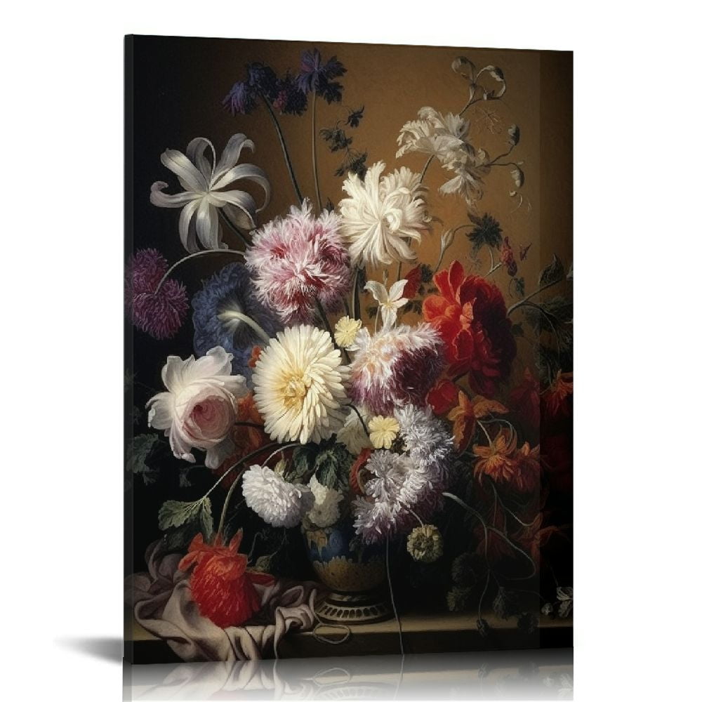 JEUXUS Moody Decor Vintage Botanical Flower Wall Art Victorian Gothic ...