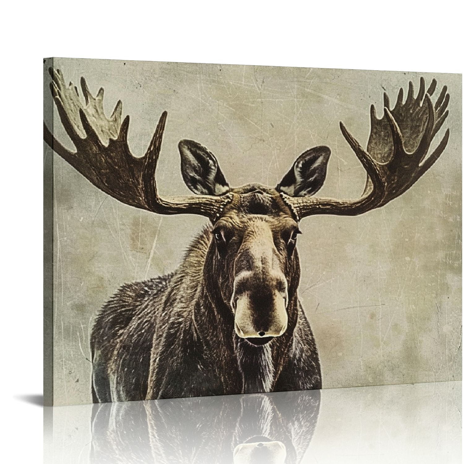 JEUXUS Moose Pictures Wall Decor Elmer Moose Canvas Wall Art Modern