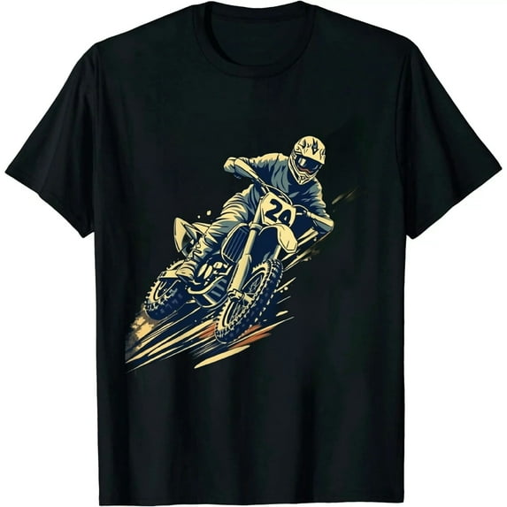 JEUXUS Motocross Rider T-Shirt Mens Motorcycle MX Bike Rider Biker Cotton Short Sleeve Tees