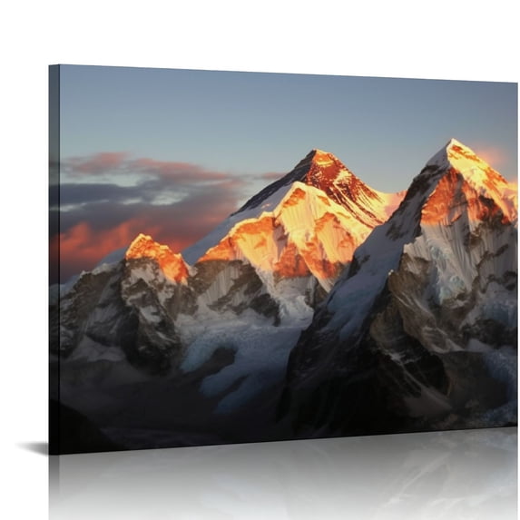 JEUXUS Mount Everest Snow Mountain Scenery Poster Wall Art Prints Home Decor Living Room Decoration Canvas Poster Wall Art Decor Print Picture Paintings for Living Room Bedroom Decoration
