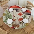 thumbnail image 1 of JEUXUS Mushroom Round Tablecloth Waterproof Fabric Table Cloth Protector, Farmhouse Vegetables Teal Botanical Burlap Tablecloths Washable Table Cover for Kitchen Banquet Coffee Table Outdoor Party, 1 of 7