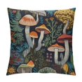 thumbnail image 1 of JEUXUS Mushroom Throw Pillow Covers  Farmhouse Pillow Cover Fall Square Cushion Covers for Living Room Couch Sofa Bed Home Decor Standard Size, 1 of 5