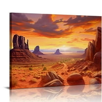 JEUXUS National Park Picture Wall Art Southwest Desert Canvas Painting Large Yosemite Sunset View Wall Decor Framed Ready to Hang