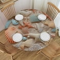 thumbnail image 1 of JEUXUS  Nautical Coastal Round Tablecloth Summer Starfish Seashell Circle Table Cloth Ocean Blue Coral Stain Resistant Table Cover for Kitchen Dining Picnic Party Weddings Indoor Outdoor Decor, 1 of 7