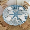 thumbnail image 1 of JEUXUS Nautical Coastal Tablecloth Round Summer Beach Starfish Coral Seashell Print Decorative Table Cloth Table Cover with Waterproof Resistant Fabric for Home Kitchen Dining Patio, 1 of 7