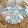 thumbnail image 1 of JEUXUS Nautical Coastal Tablecloth Round Summer Beach Starfish Coral Seashell Print Decorative Table Cloth Table Cover with Waterproof Resistant Fabric for Home Kitchen Dining Patio, 1 of 7