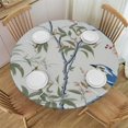 thumbnail image 1 of JEUXUS  Navy Blue Floral Tablecloth Retro Bird Flower Fabric Table Cover Washable Blue Leaves Table Cloth for Home Kitchen Coffee Table Picnic Decoration,, 1 of 7