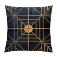 thumbnail image 1 of JEUXUS  Navy Blue Gold Plaid Cushion Case Luxury European Throw Pillow Cover Decorative Pillow for Couch Living Room Bedroom Car, 1 of 5