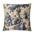 thumbnail image 1 of RUIYC Navy Blue White Decorative Blue Toile Print Pillow Covers Cushion Cover Square Pillow case Rustic Decor Pillowcase Home decor for Sofa living room bedroom, 1 of 5