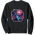 thumbnail image 1 of JEUXUS New York City NYC Retro Watercolor Statue of Liberty NY City T-Shirt Long-sleeved T-shirt, 1 of 3