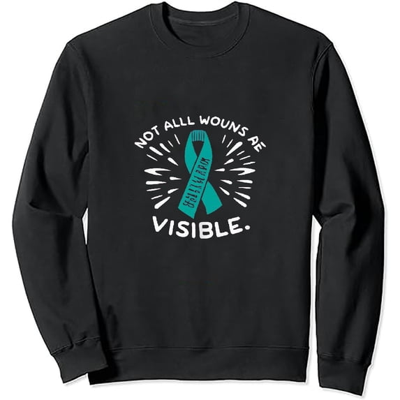 JEUXUS Not All Wounds Are Visible Mental Health Awareness Long Sleeve T-Shirt