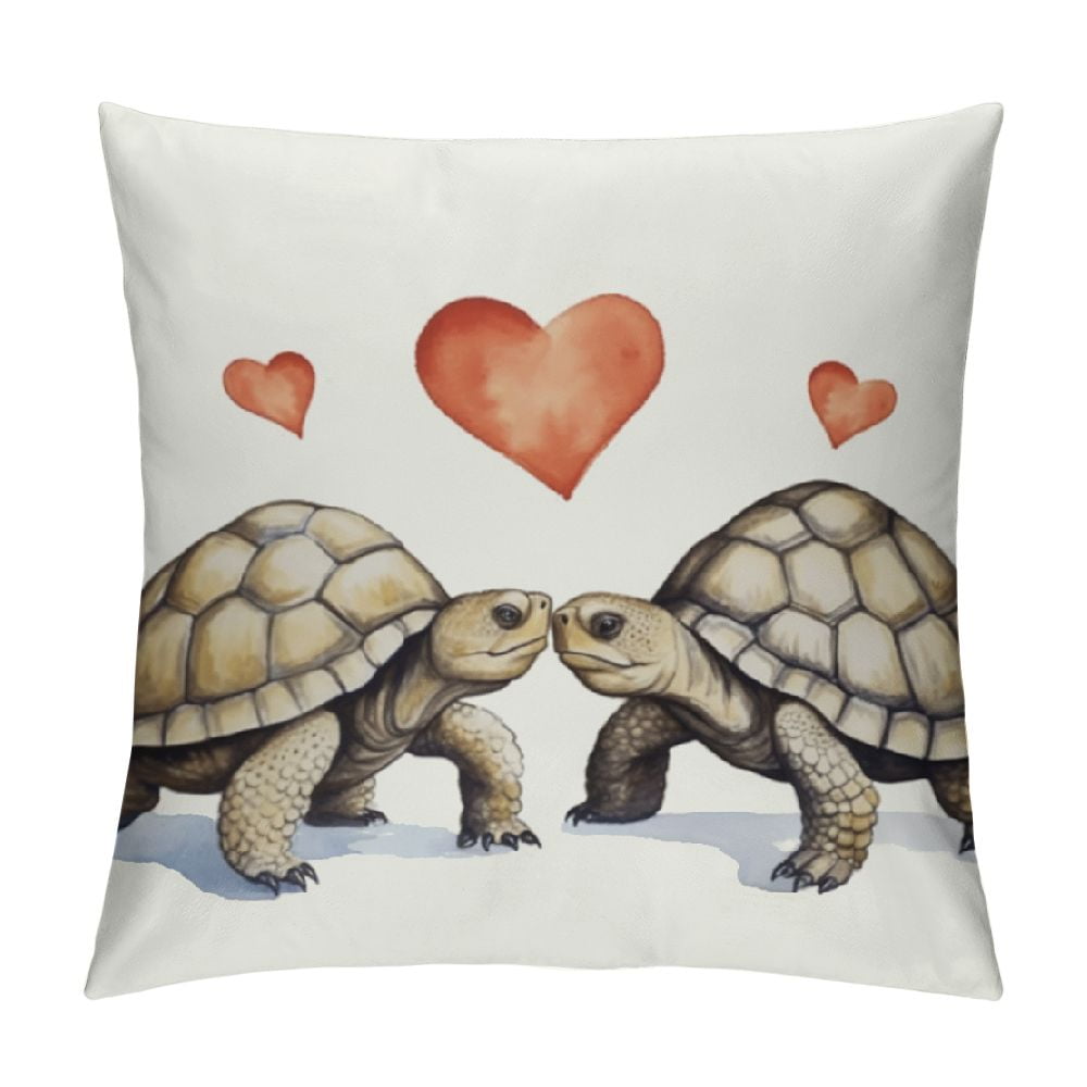 JEUXUS Ocean Animal Turtles Boop Love Kiss Heart Throw Pillow Covers