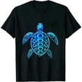 thumbnail image 1 of JEUXUS Ocean Blue Tribal Hawaiian Sea Turtle T-Shirt, 1 of 3