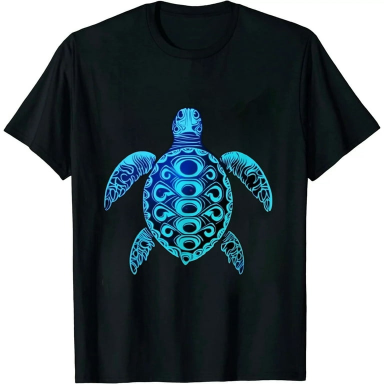 Ocean Blue Tribal Hawaiian Sea Turtle T-Shirt Ocean Blue Tribal Hawaiian Sea Turtle T-Shirt
