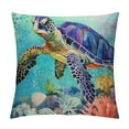 thumbnail image 1 of JEUXUS  Ocean Theme Nautical Decorative Pillow Covers, Sea Turtle Octopus Seahorse Whale Decorative Throw Pillows, Sea Beach Coastal Mediterranean Pillow Cases Home Decor for Sofa, 1 of 5