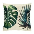 thumbnail image 1 of JEUXUS  Olive Green Tropical Leaf Throw Pillow Covers Decorative Botanical Monstera Banana Leaves Couch Pillow Cases Farmhouse Outdoor Cushion Covers for Bedroom Living Room Sofa, 18" x 18", 1 of 5