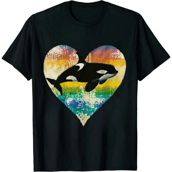 JEUXUS Orca Whale Heart - Whale Lover Marine Biologist Whales T-Shirt
