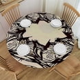 thumbnail image 1 of RUIYC Ornate Vintage Mandala Table Cloths Round Brown Boho Floral Round Mandala Flower Table Cover Stain Proof for Hotel Restaurant, 1 of 7
