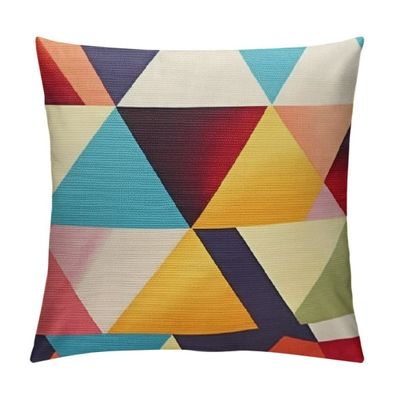 JEUXUS Outdoor Fall Throw Pillow Covers Colorful Fun Mid Century Modern Halloween Home Décor Boho Cushion Cases for Patio Furniture Couch Living Room,Geometric Yellow Orange