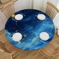thumbnail image 1 of JEUXUS Outdoor Picnic Camping and Indoor Kitchen Dining Party Round Tablecloth White, 1 of 8