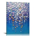 thumbnail image 1 of JEUXUS  Paintings, Abstract Wall Art Thick Textured Blue Flowers Canvas Wall Art Modern Decoration Floral Canvas Wall Art, 1 of 4